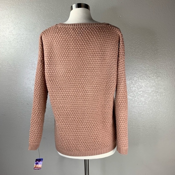 Forever 21 Pink Beige Cable Knit Sweater Size Medium NWT - Picture 5 of 9